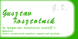 gusztav kosztolnik business card